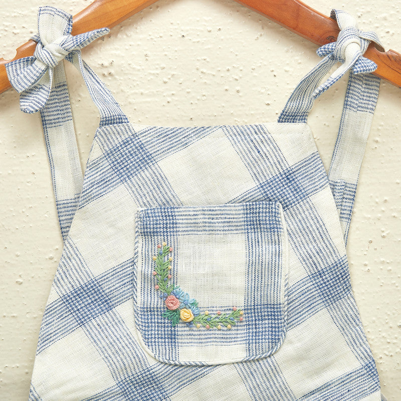 Checked Linen Dungaree For Girls | Off-White、mySite、camillekostekn