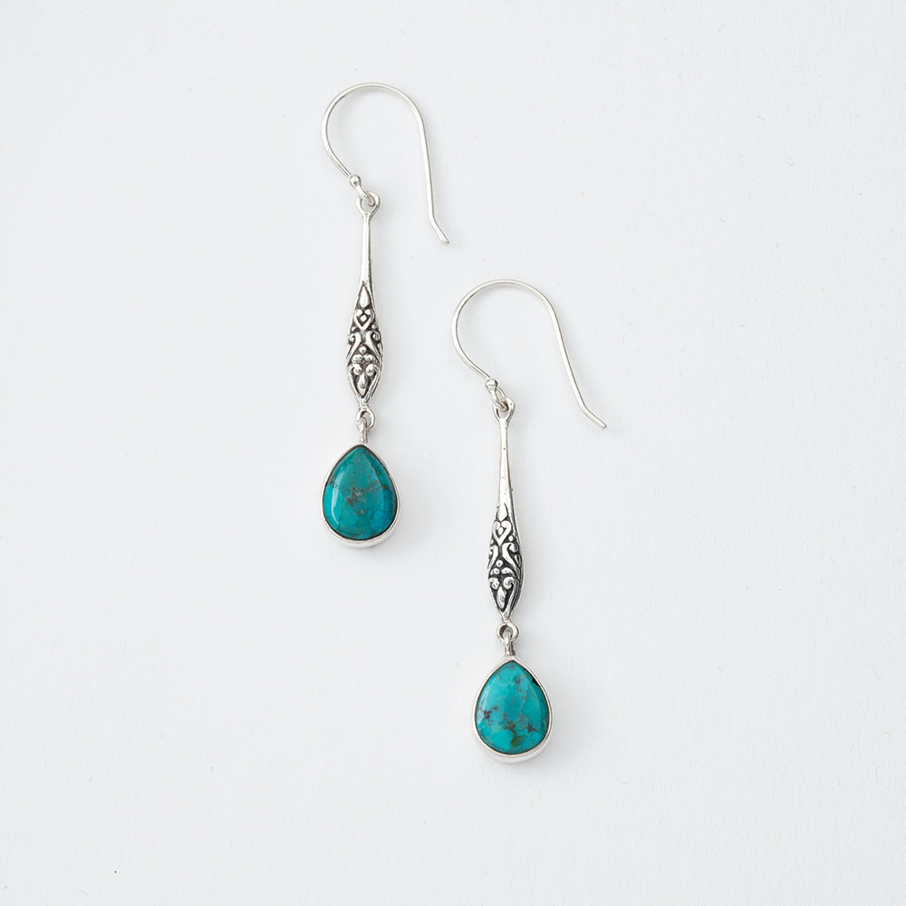 Spiritual Jewelry: Drop Earrings In Turquoise、mySite、topwebapps