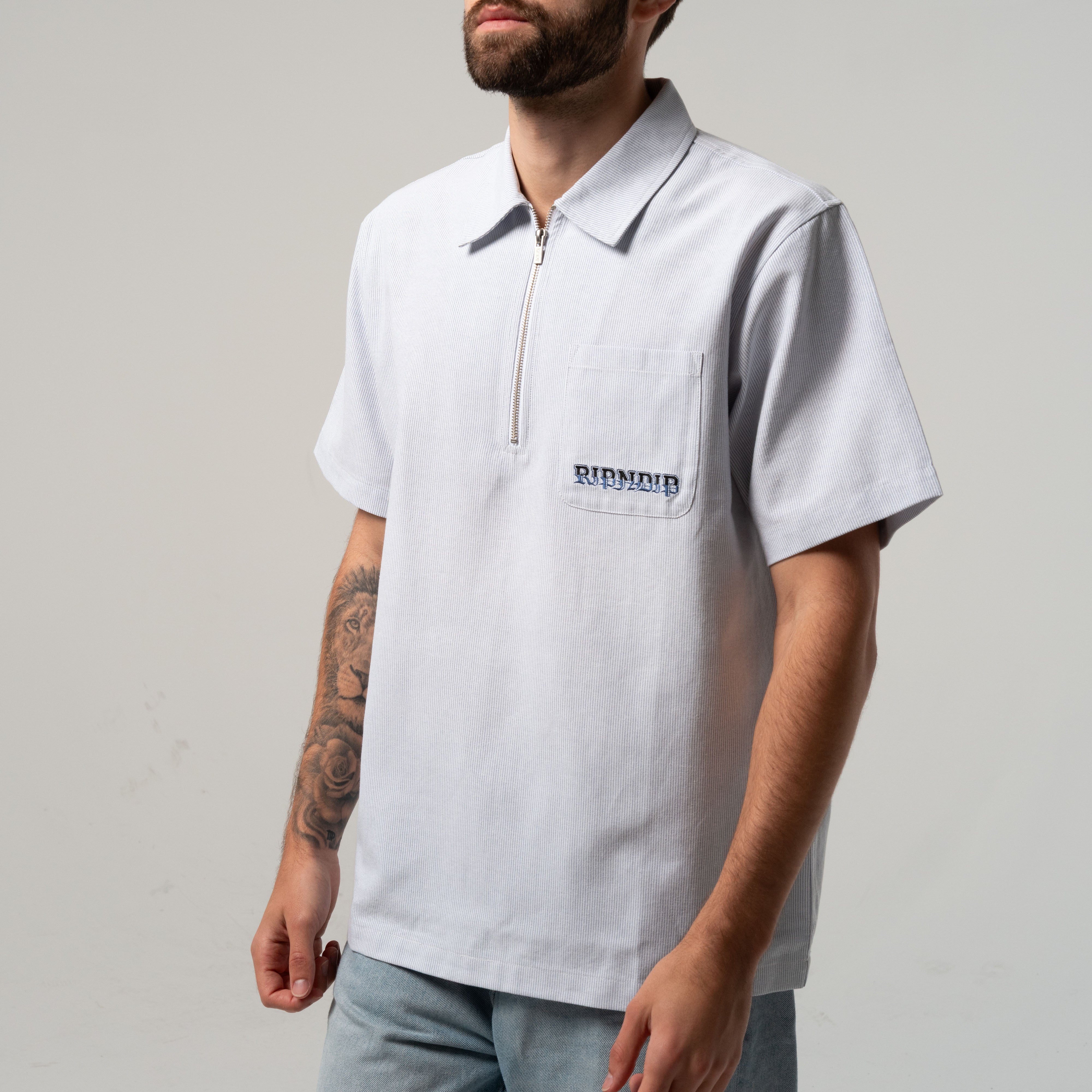  Rich Spirit Quarter Zip Shirt (Light Blue)、mySite、merchandisen