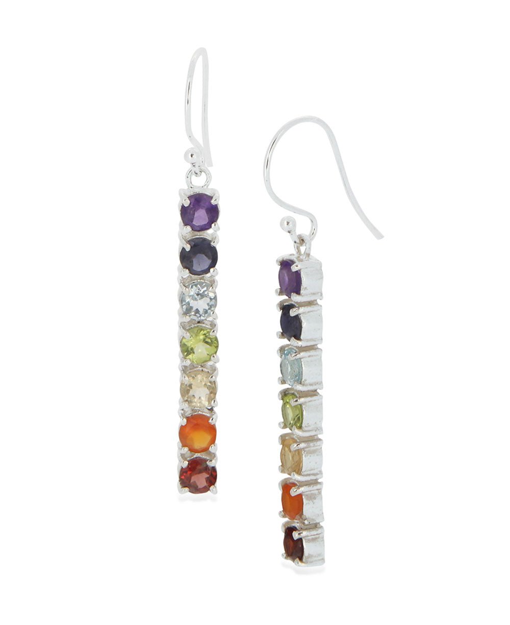 Chakra Gemstones Sterling Silver Earrings、mySite、topwebapps