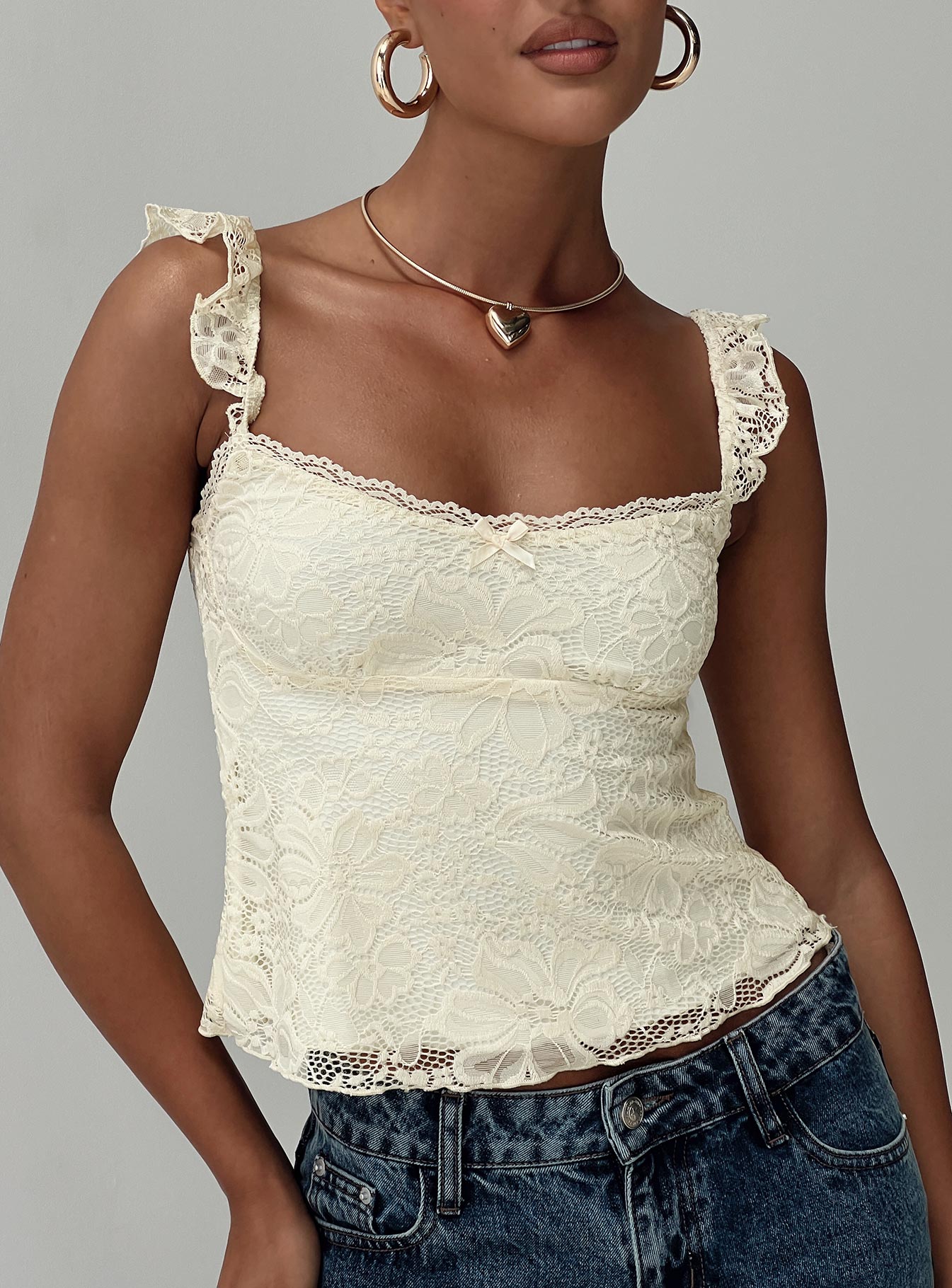 Madaleine Lace Top Cream、mySite、solidvoid