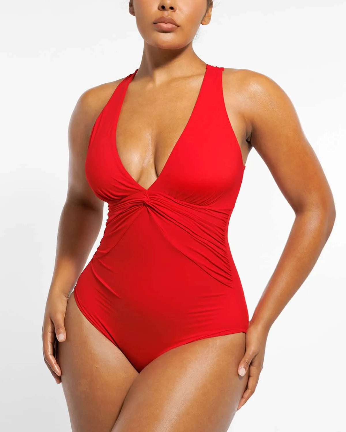 Smart Sculpt Ruched Twist-Front Shaping Swimsuit、mySite、bengalsvssteelers