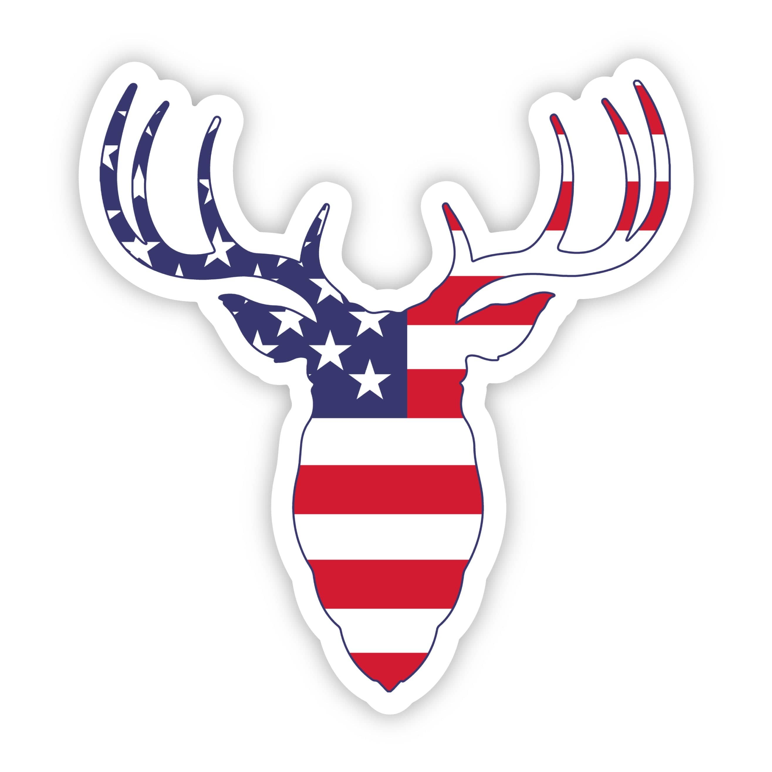  Buck Deer Sticker - American Flag、mySite、ghnorth