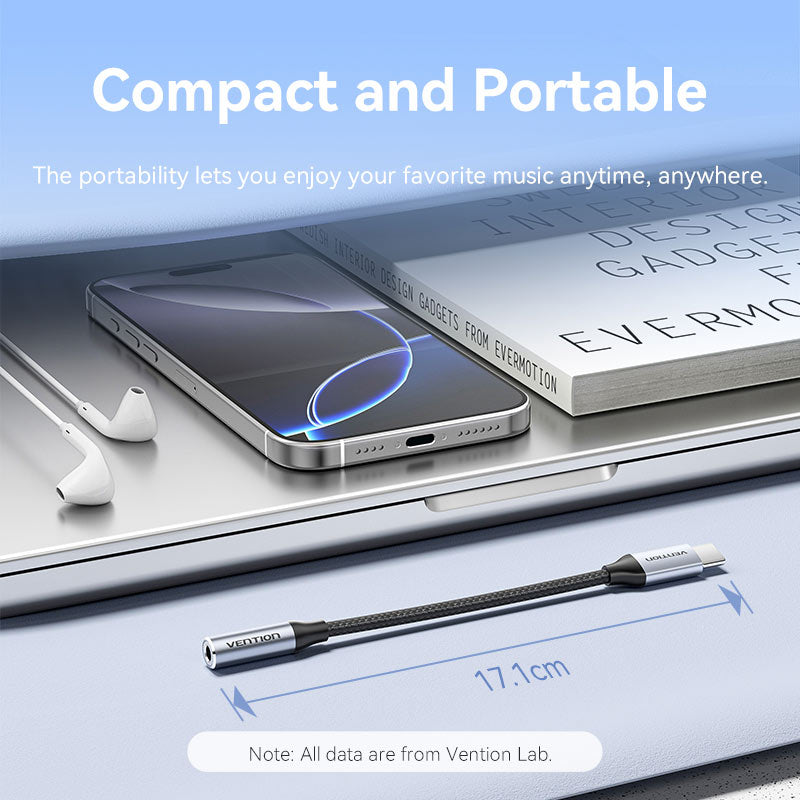Vention USB-C Male to 3.5MM Earphone Jack with DAC Adapter Aluminum Alloy Type、mySite、fannypackpong