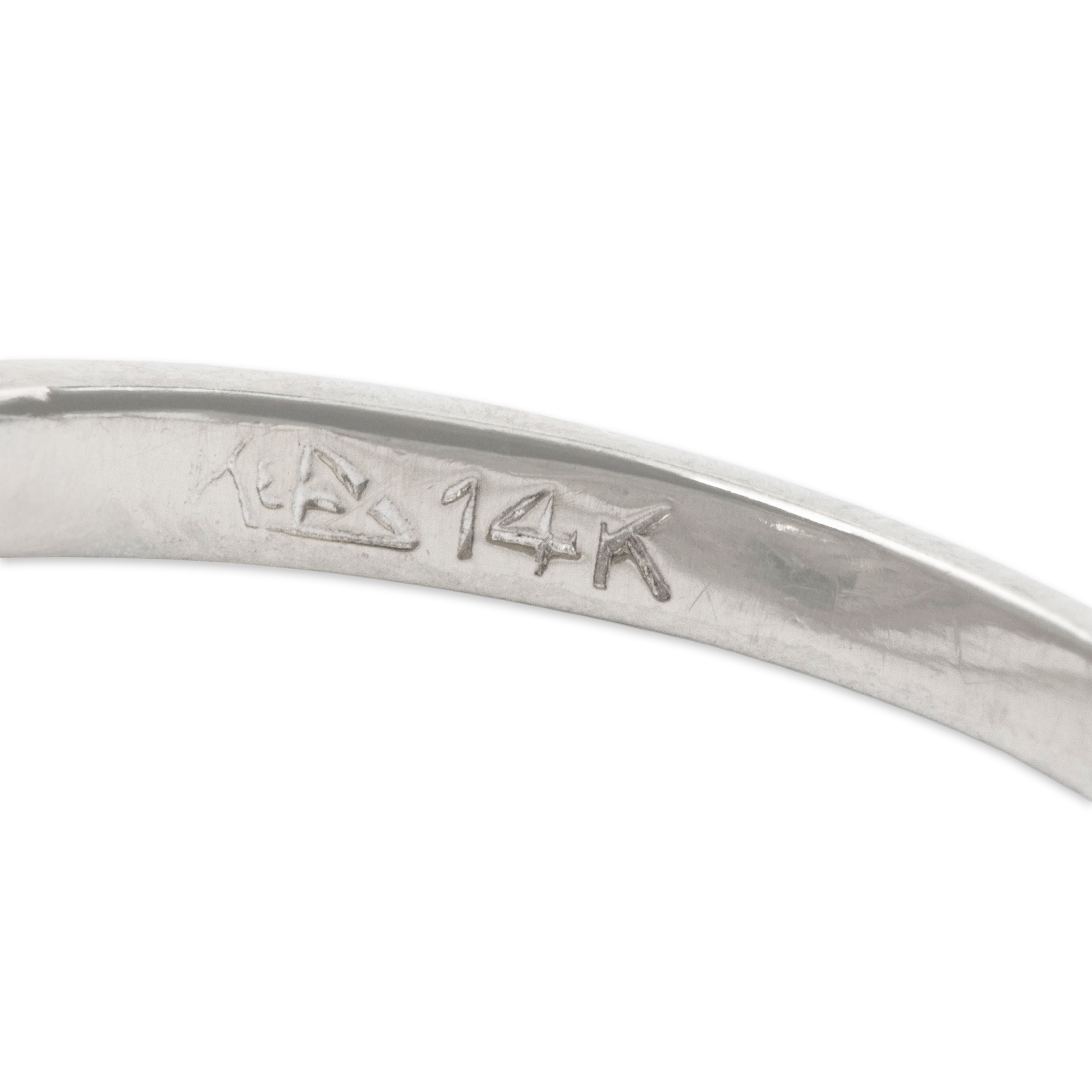 Vintage 14k White Gold .25ct Diamond Swirling Ring 4.75、mySite、hinf8tx79