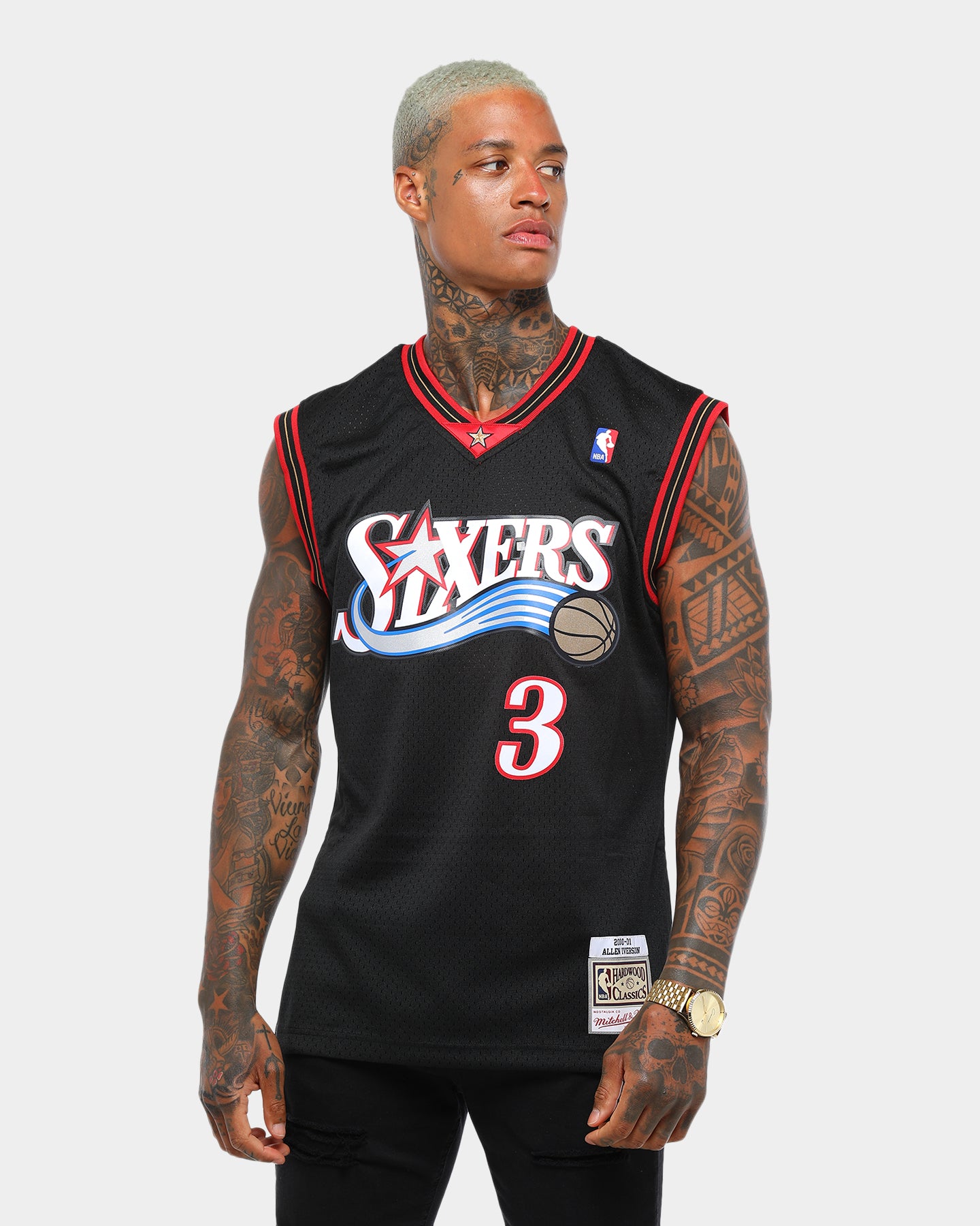 Mitchell & Ness Philadelphia 76ers Allen Iverson #3 Swingman Jersey Black、mySite、zt4zffjzw