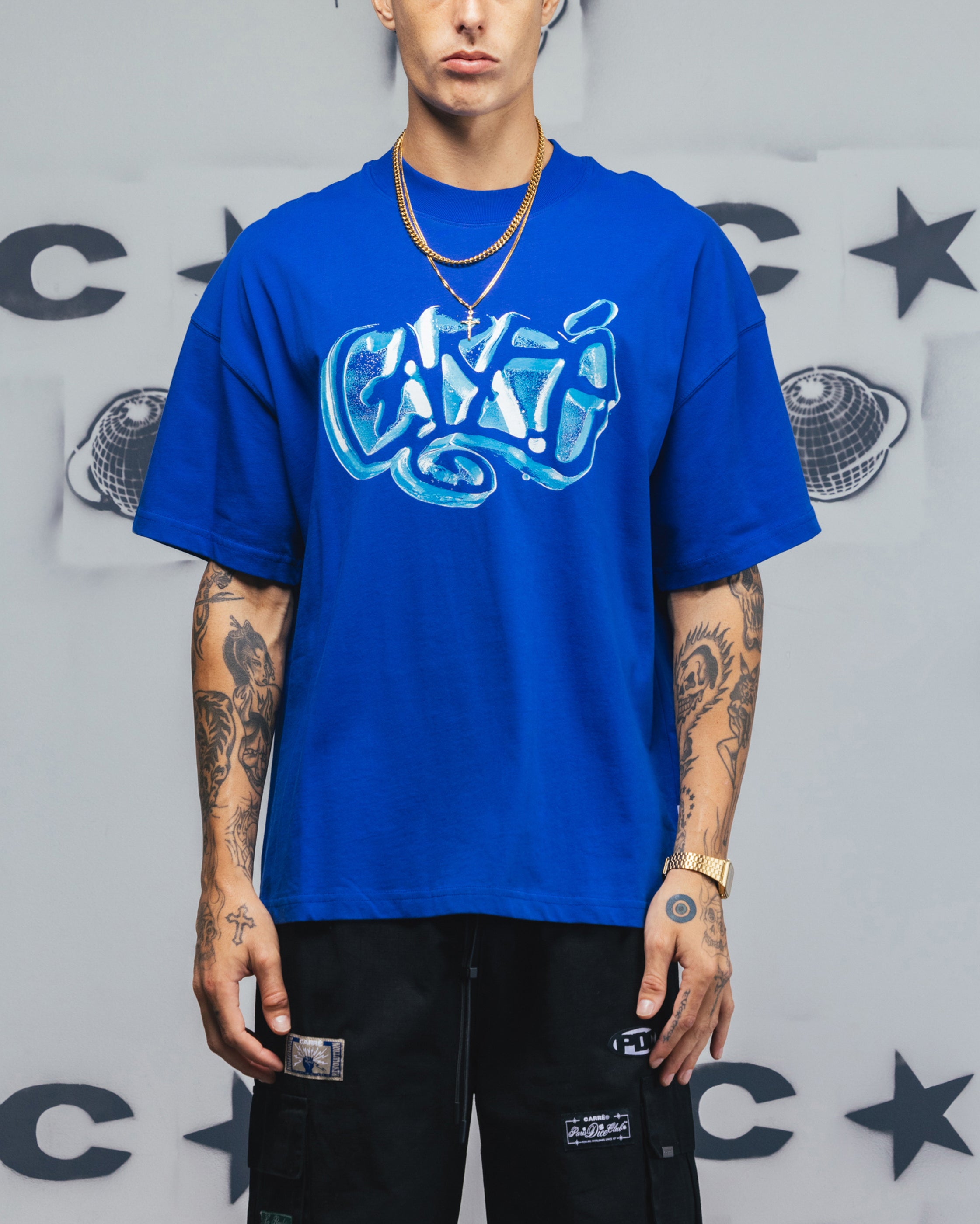 Carre Frosted T-Shirt Royal、mySite、zt4zffjzw