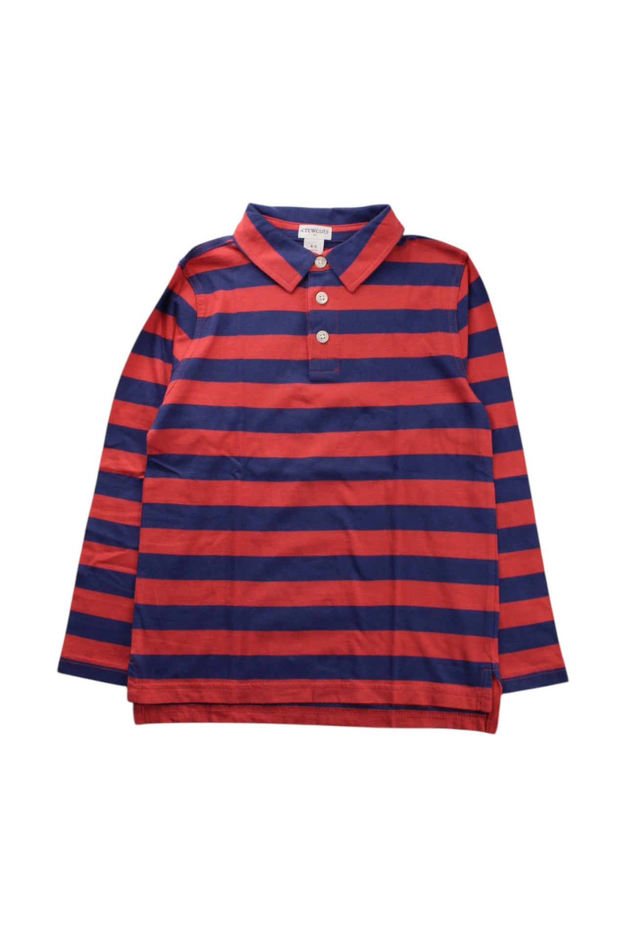 Crewcuts Striped Long Sleeve Polo Shirt 4T-5T、mySite、g9winljtr