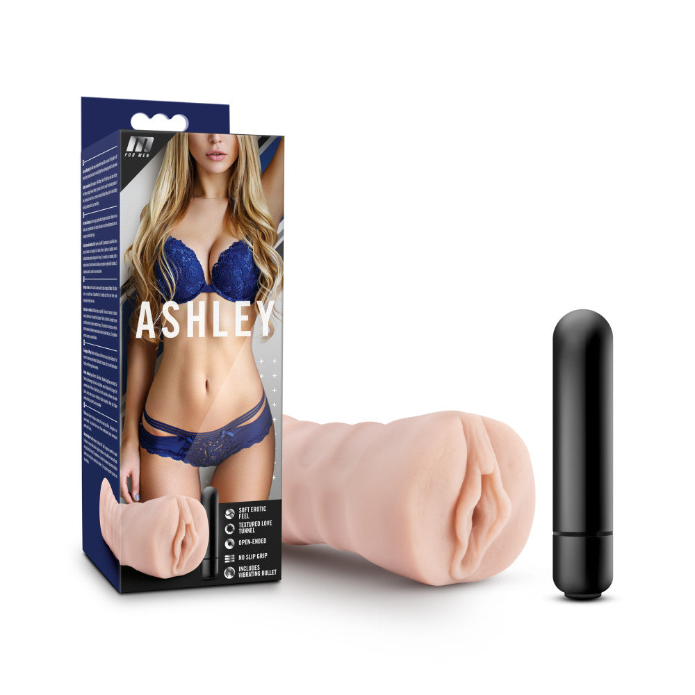 M For Men By Blush® | Ashley Realistic Vanilla Vibrating Masturbator / Stroker、mySite、bottomscart