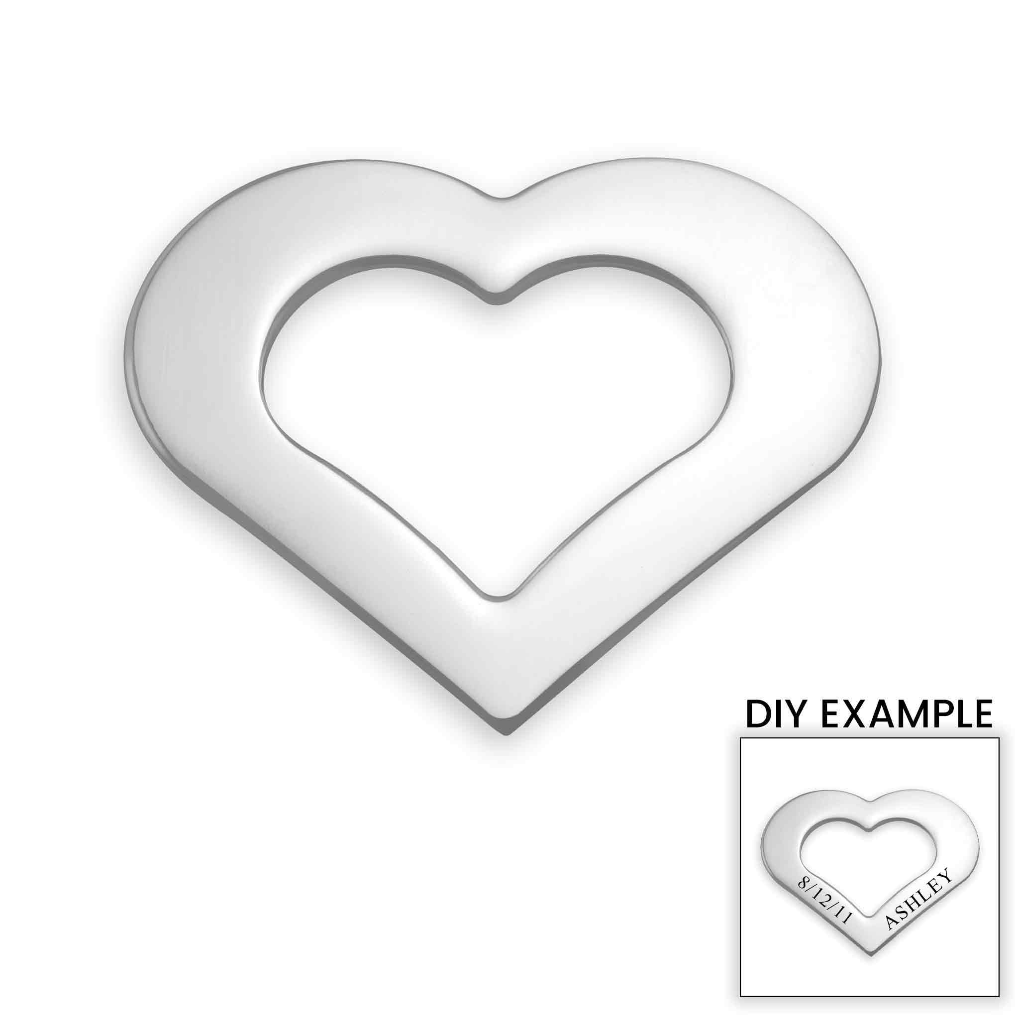 Stainless Steel Blank Cutout Heart Pendant / SBB0002、mySite、dreamappss