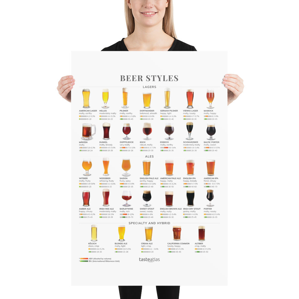 Beer Styles Poster (in)、mySite、camillekostekn