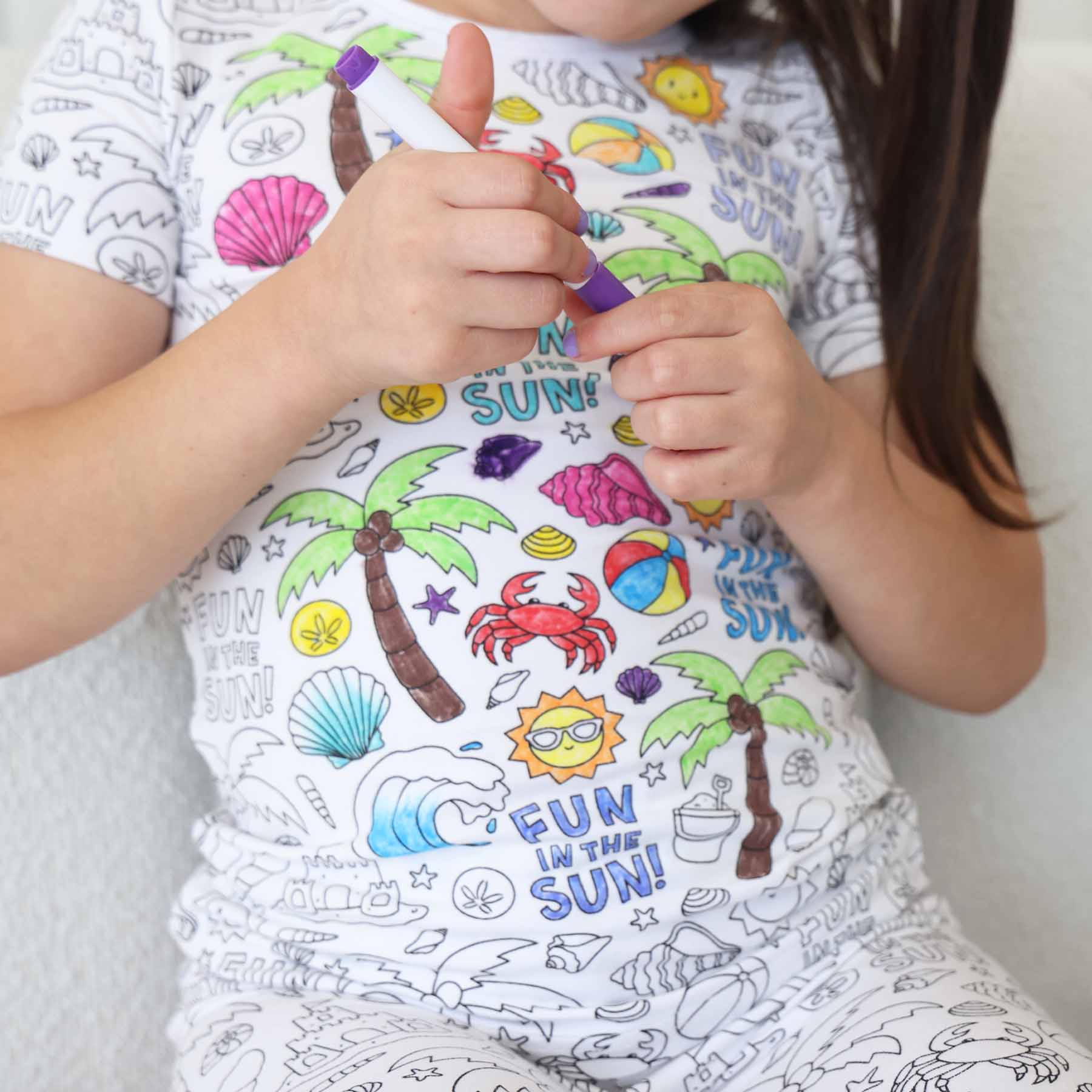  Colorable Two Piece Pajama Set | Beach Bash、mySite、layawaytickets