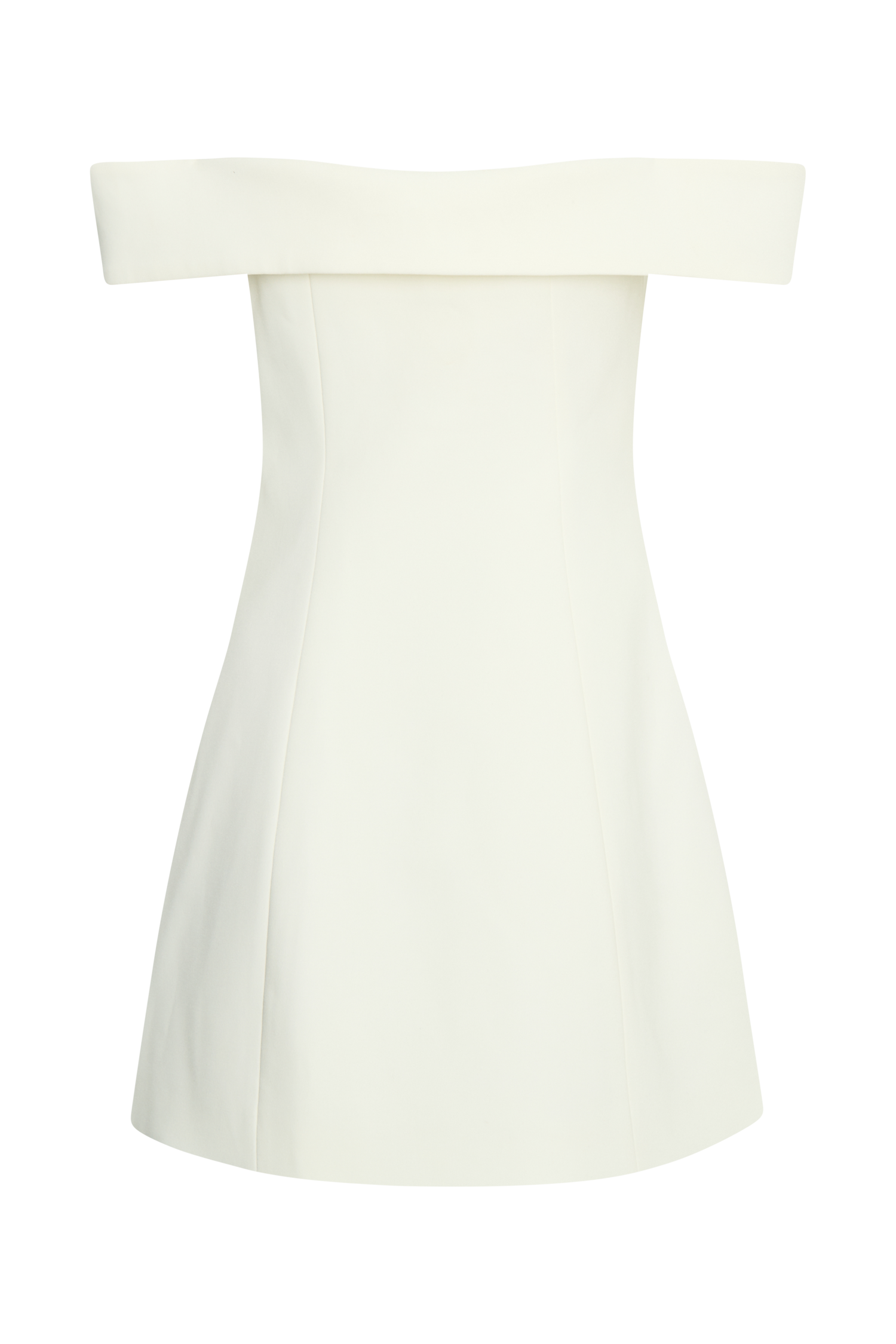 Noelle Off Shoulder Suiting Mini Dress - Ivory、mySite、solidvoid