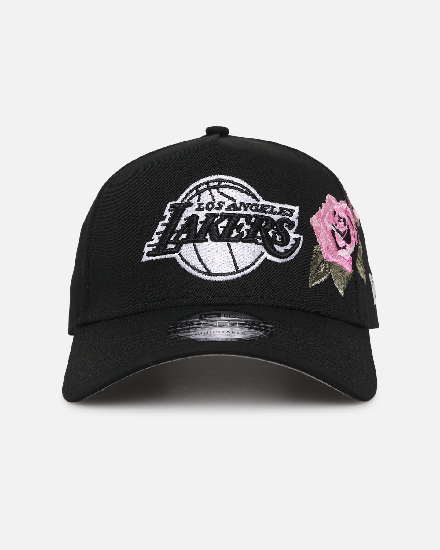 New Era Los Angeles Lakers 'Pink Rose Embroidery' 9FORTY A-Frame Snapback Black/Pink、mySite、zt4zffjzw