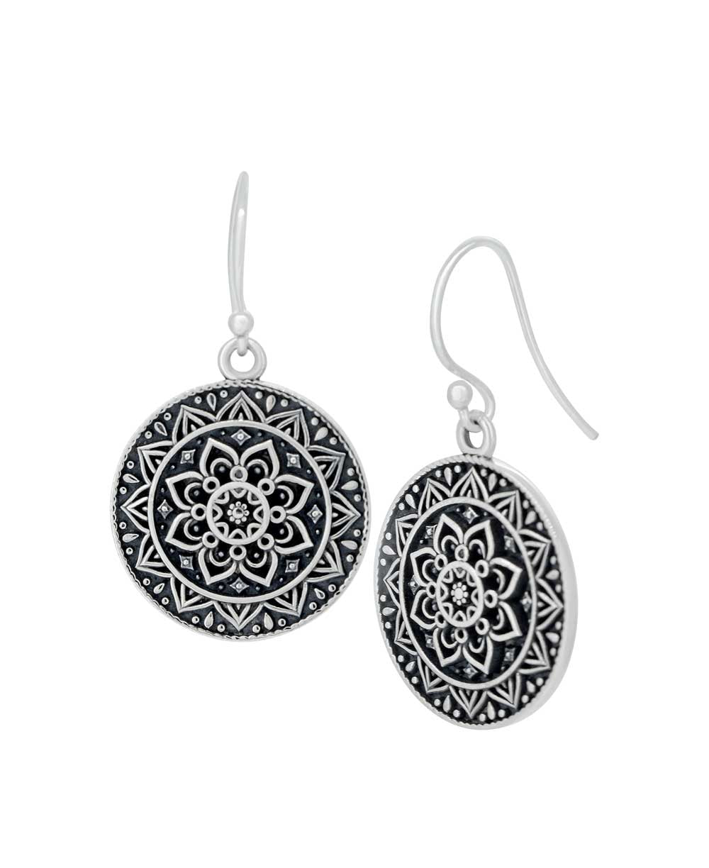 Sterling Silver Mandala Earrings、mySite、topwebapps