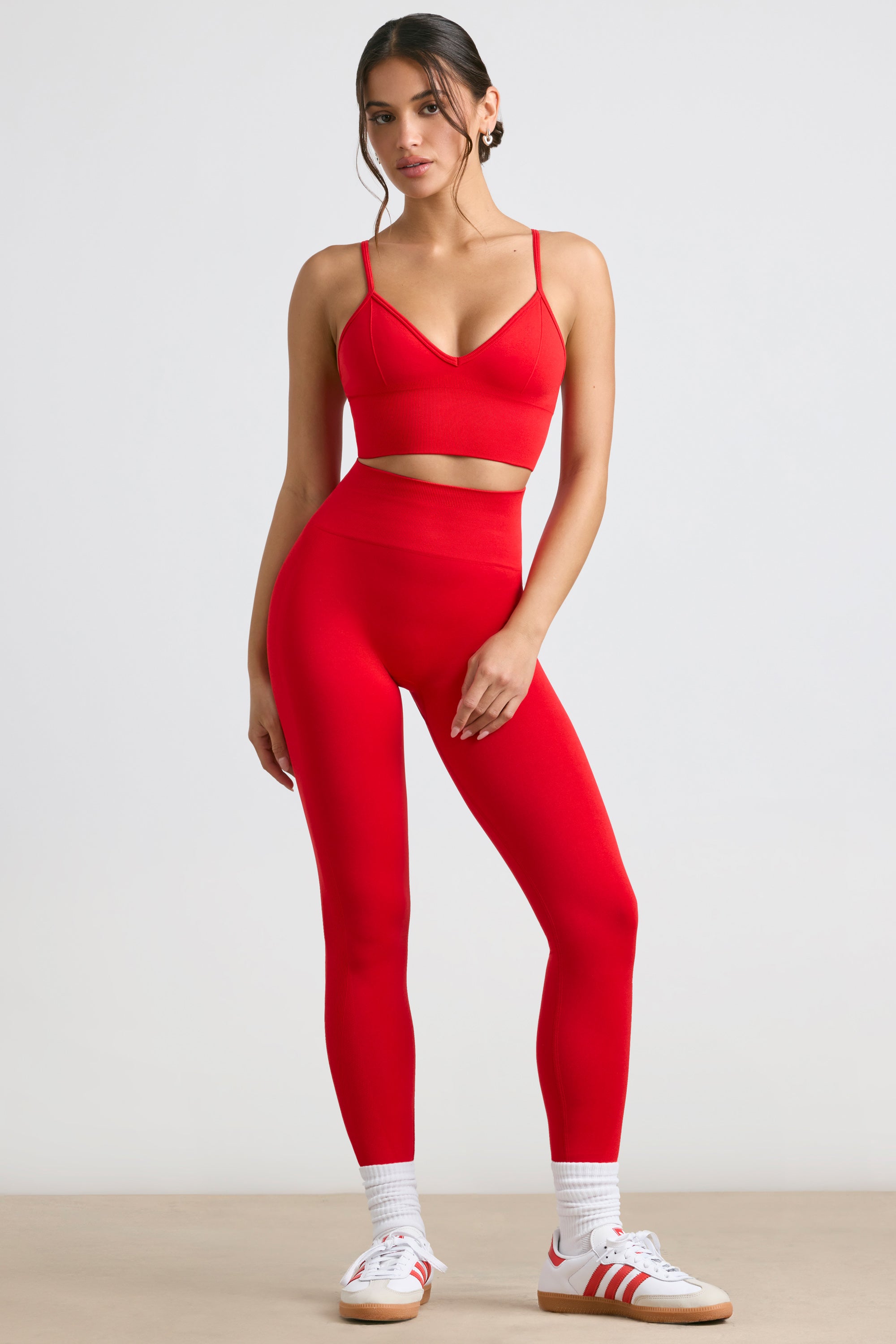 High-Waist Define Luxe Leggings in Red、mySite、solidvoid