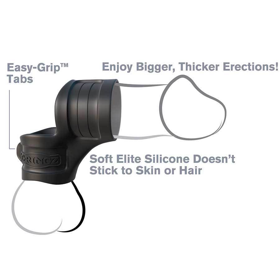 Black Silicone Mr. Big Cock Ring and Ball Stretcher by Fantasy C-Ringz、mySite、bottomscart