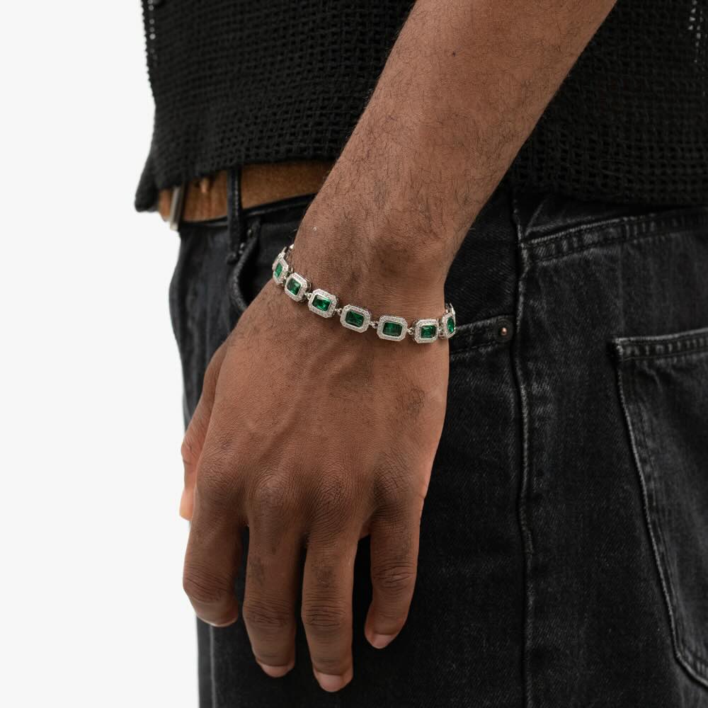 Green Baguette Halo Moissanite Bracelet、mySite、hinf8tx79