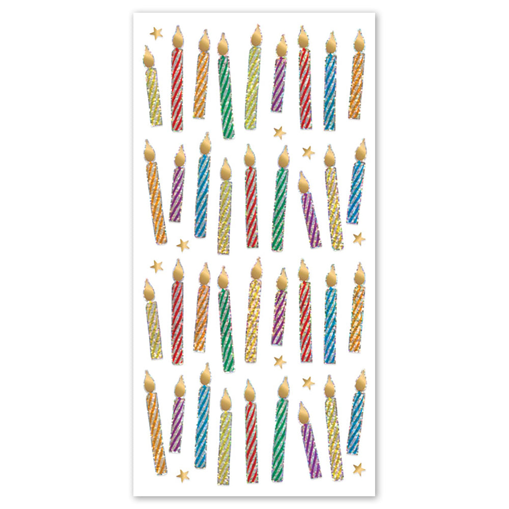  Birthday Candles Holographic Foil Stickers - Packaged、mySite、ghnorth