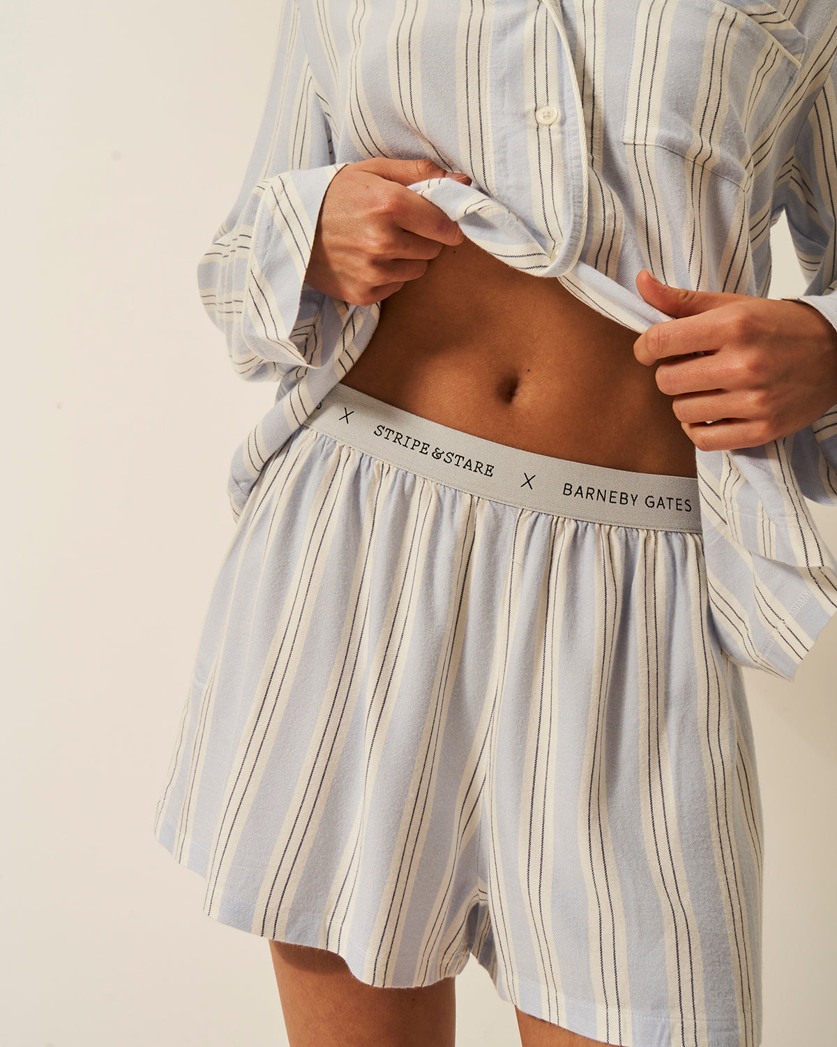 Soft Brushed Woven Pyjama Shorts - Barneby Gates Blue、mySite、bengalsvssteelers