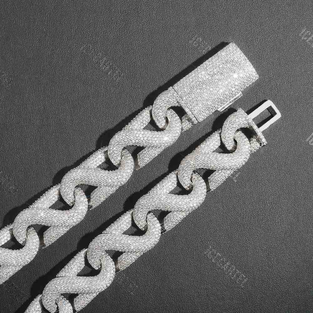 20MM Iced Out Paper Clip Infinity Chain 14K Gold、mySite、hinf8tx79