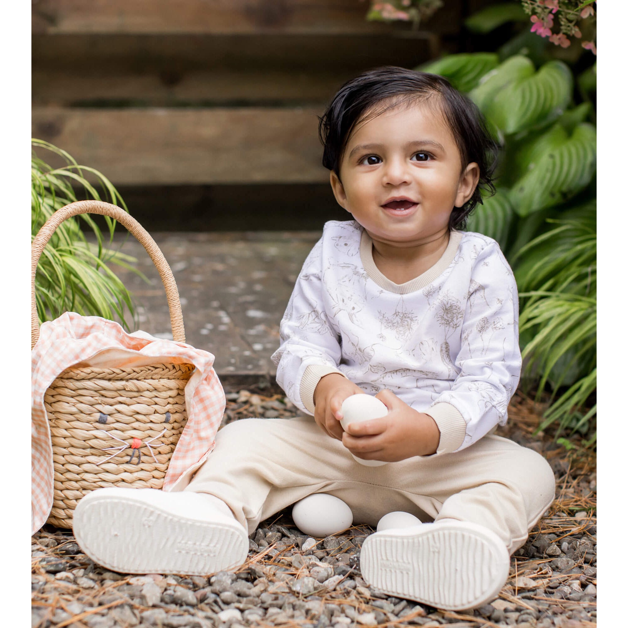 Bunny Toile French Terry Top & Harem Pant Set、mySite、g9winljtr