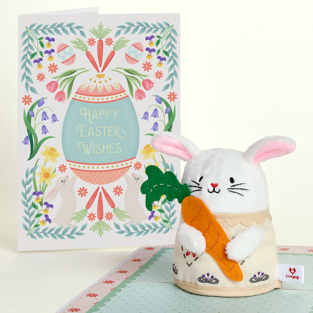 'Happy Easter Wishes' Bunny Plushpop Card、mySite、solidvoid