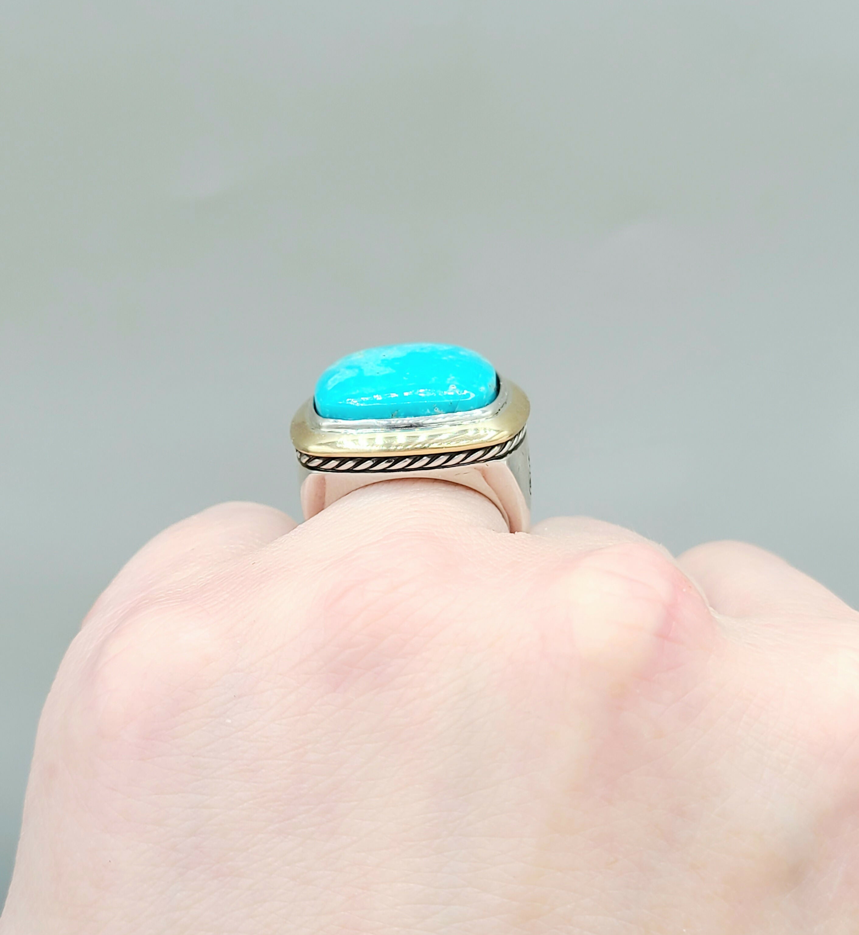 David Yurman Albion Statement Ring Turquoise & Gold、mySite、hinf8tx79