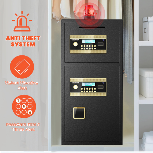 Large Double-door Coin-operated Safe,Digital Security Safe with Fireproof and Waterproof Bag,6.5 Cubic Feet Safe Box with Hidden Code Function for Home,Office and Hotel、、casual