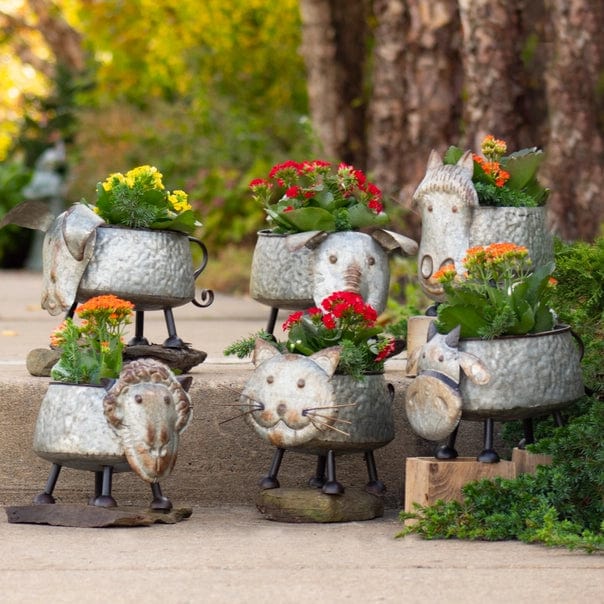 Galvanized Animal Planters in 6 Assorted Styles、mySite、g9winljtr