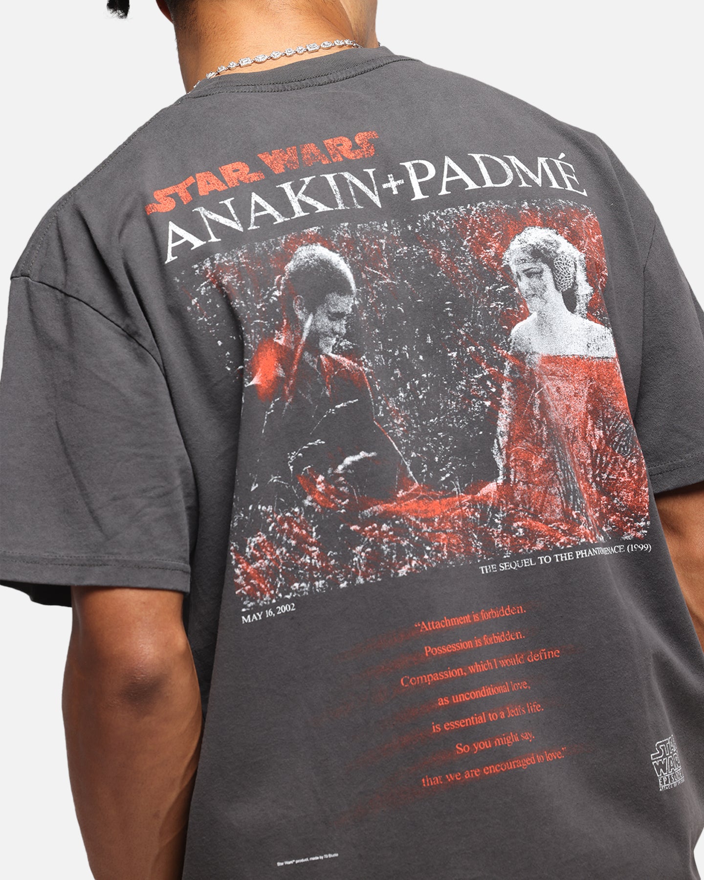 73 Studio Star Wars Anakin And Padme Vintage T-Shirt Black Wash、mySite、zt4zffjzw