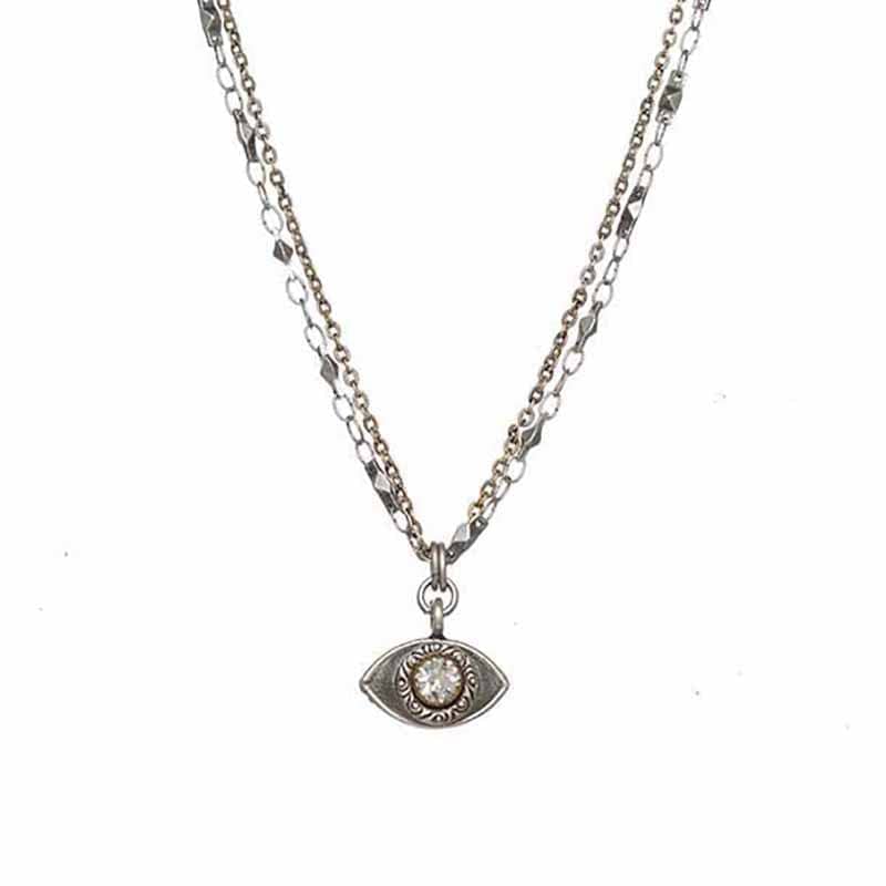 Small Silver Evil Eye Necklace by Michal Golan、mySite、topwebapps