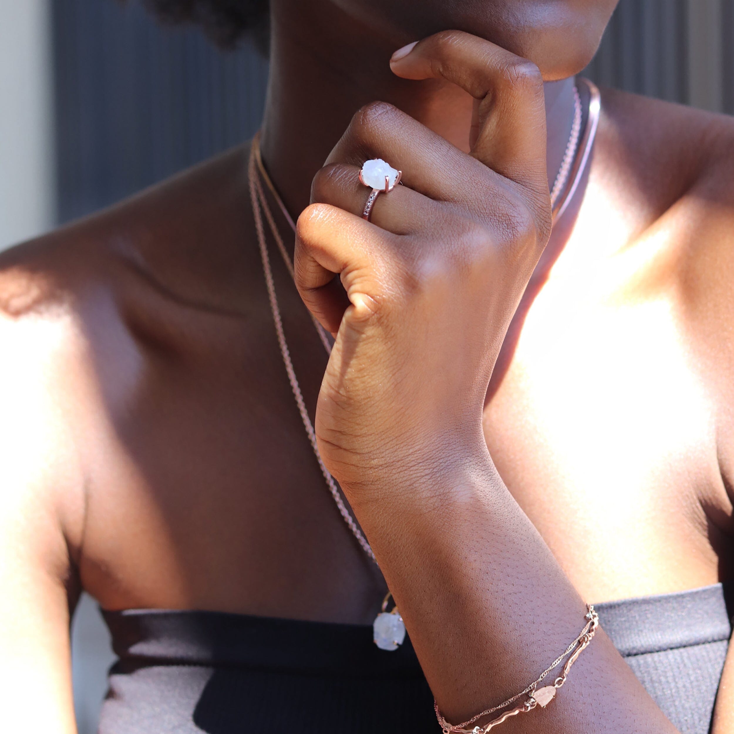 Raw Crystal Ring - Ritzy Moonstone、mySite、hinf8tx79