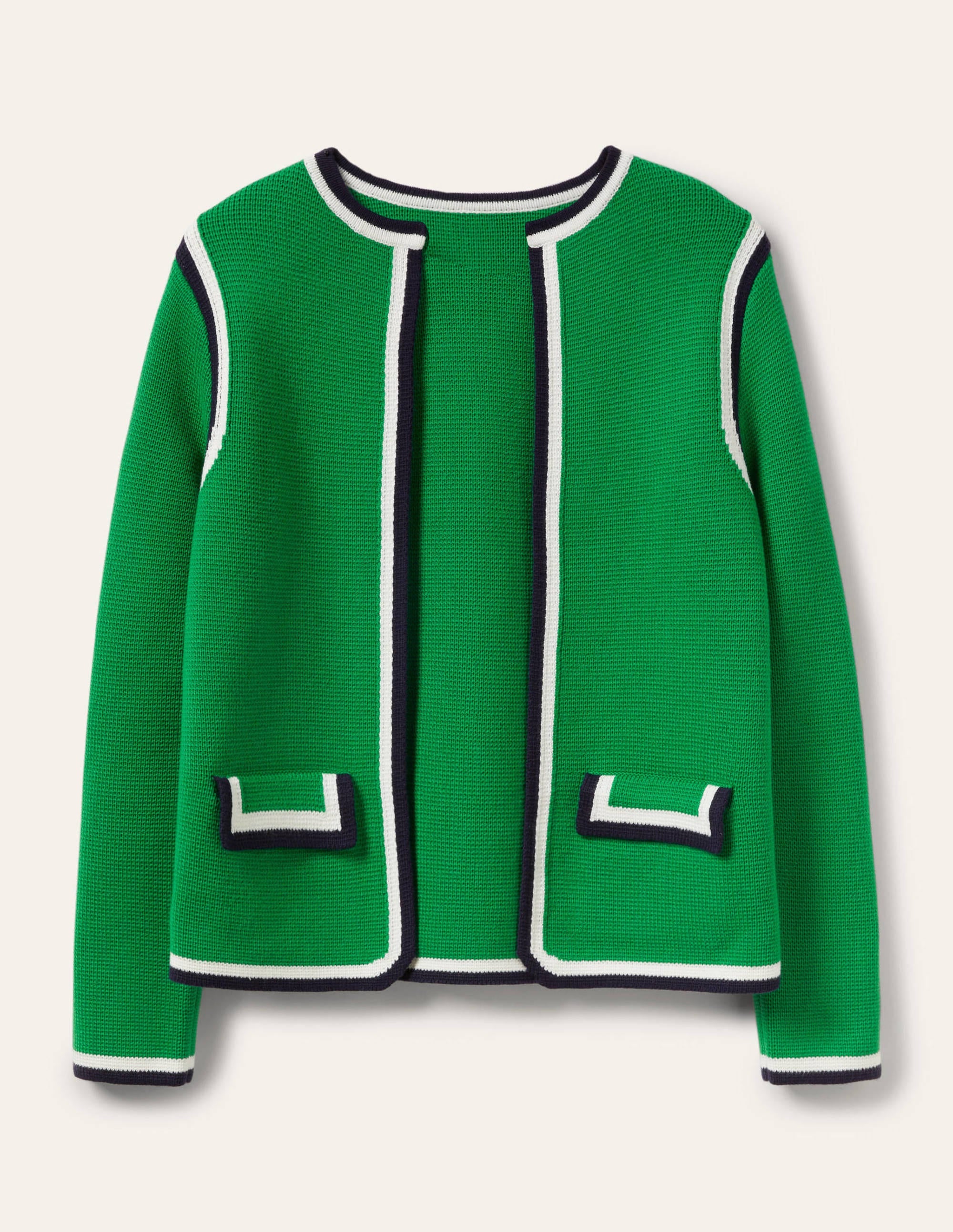 Stripe Trim Knitted Jacket-Highland Green、mySite、ashleygrahame