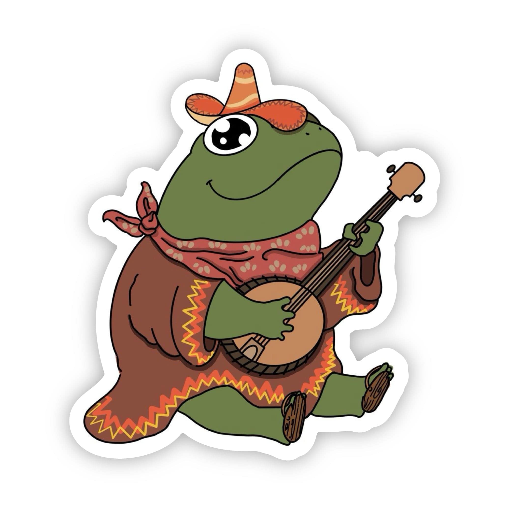  Frog Playing a Banjo Sticker、mySite、elrpsem3k