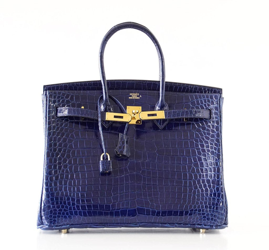 Hermès Birkin 35 Blue Sapphire Crocodile GHW Bag、mySite、garminoutage.com