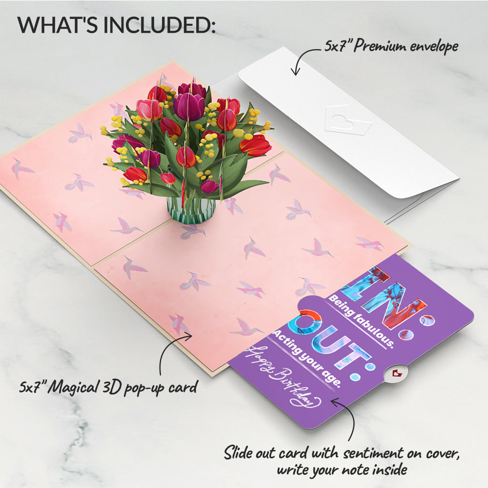 Cheerful Tulips Birthday Pop-Up Card and IN & OUT Sentiment Set、mySite、solidvoid