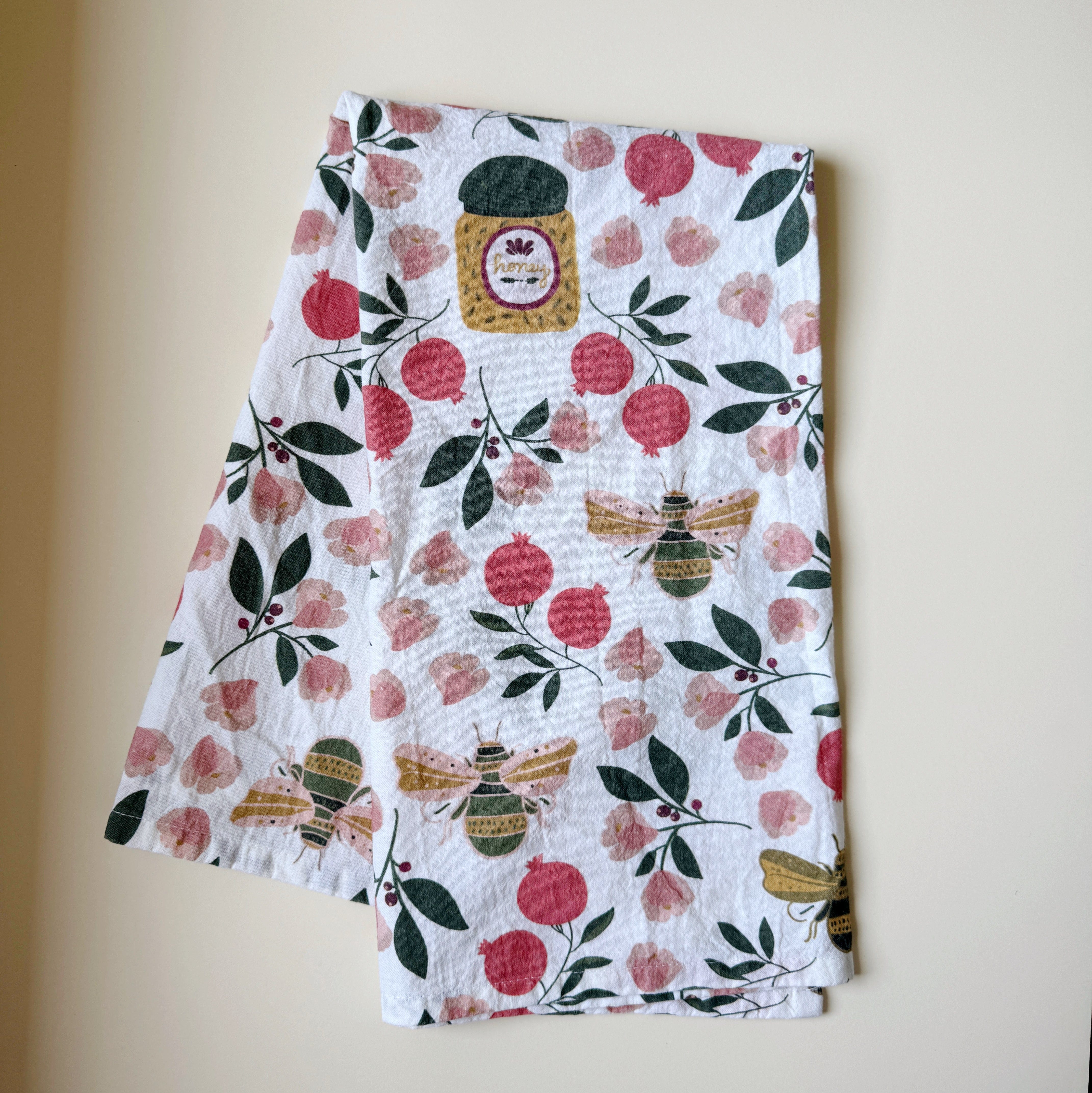 Rosh Hashanah Honey and Blooms Tea Towel、mySite、topwebapps
