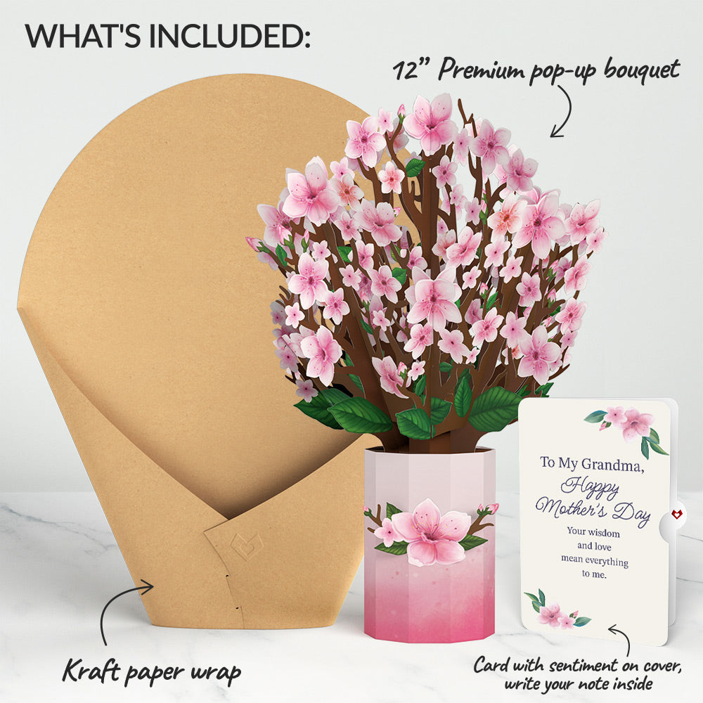 Cherry Blossom Mother's Day Bouquet and Sentiment Set for Grandma、mySite、solidvoid