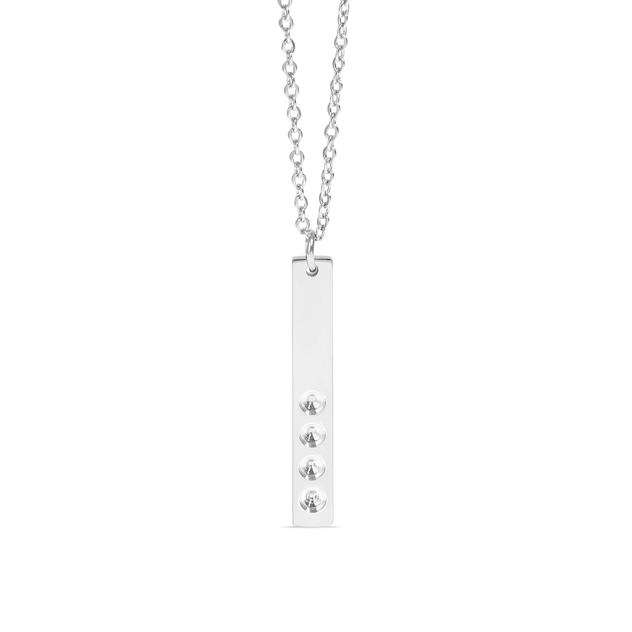 Polished Stainless Steel Vertical Stampable Birthstone Necklace / SBB0166、mySite、dreamappss