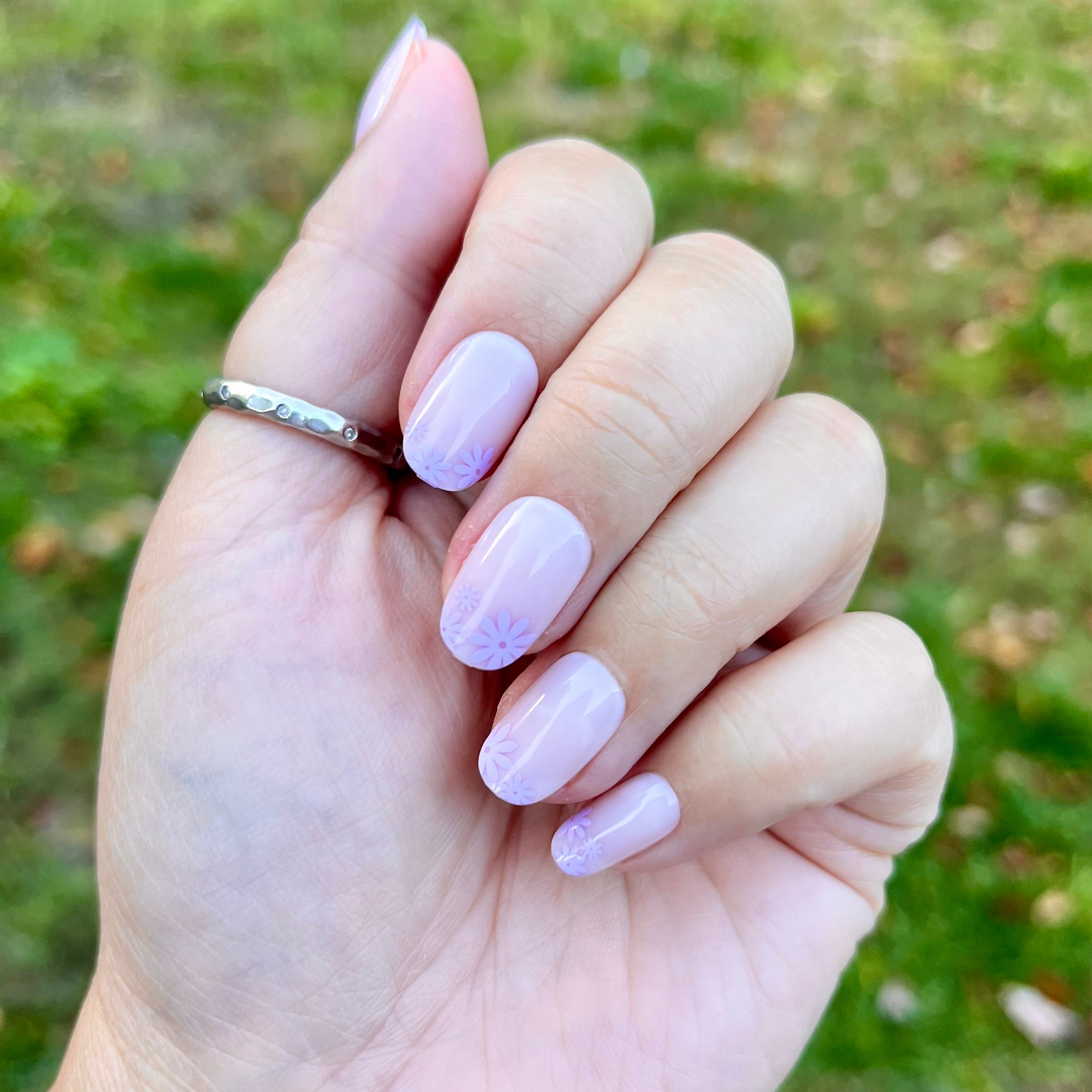 Floral Tip | Short | Round - Tab Press-On、mySite、solidvoid