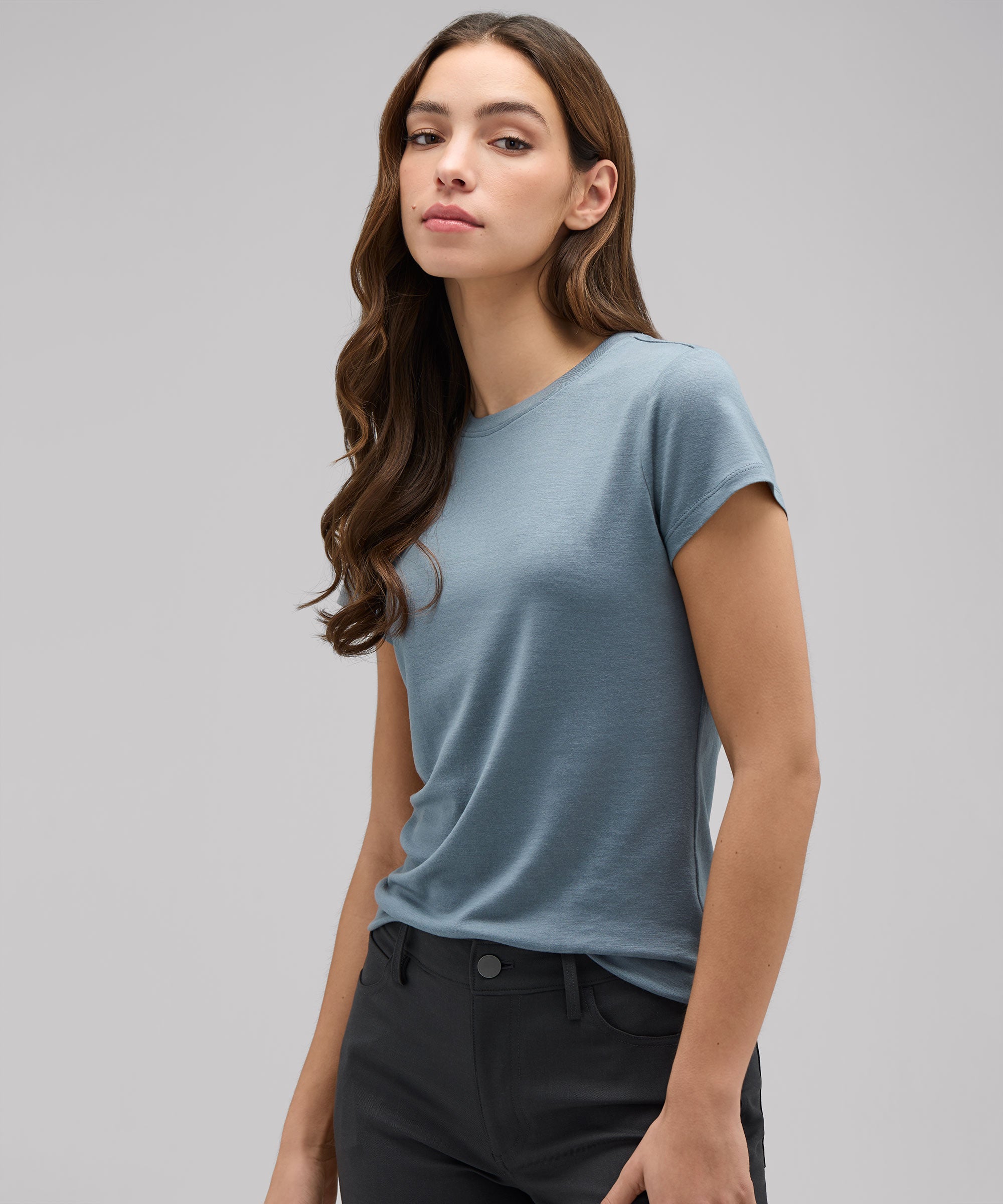 Women's Slim Merino Crew Neck T-Shirt、mySite、noshort