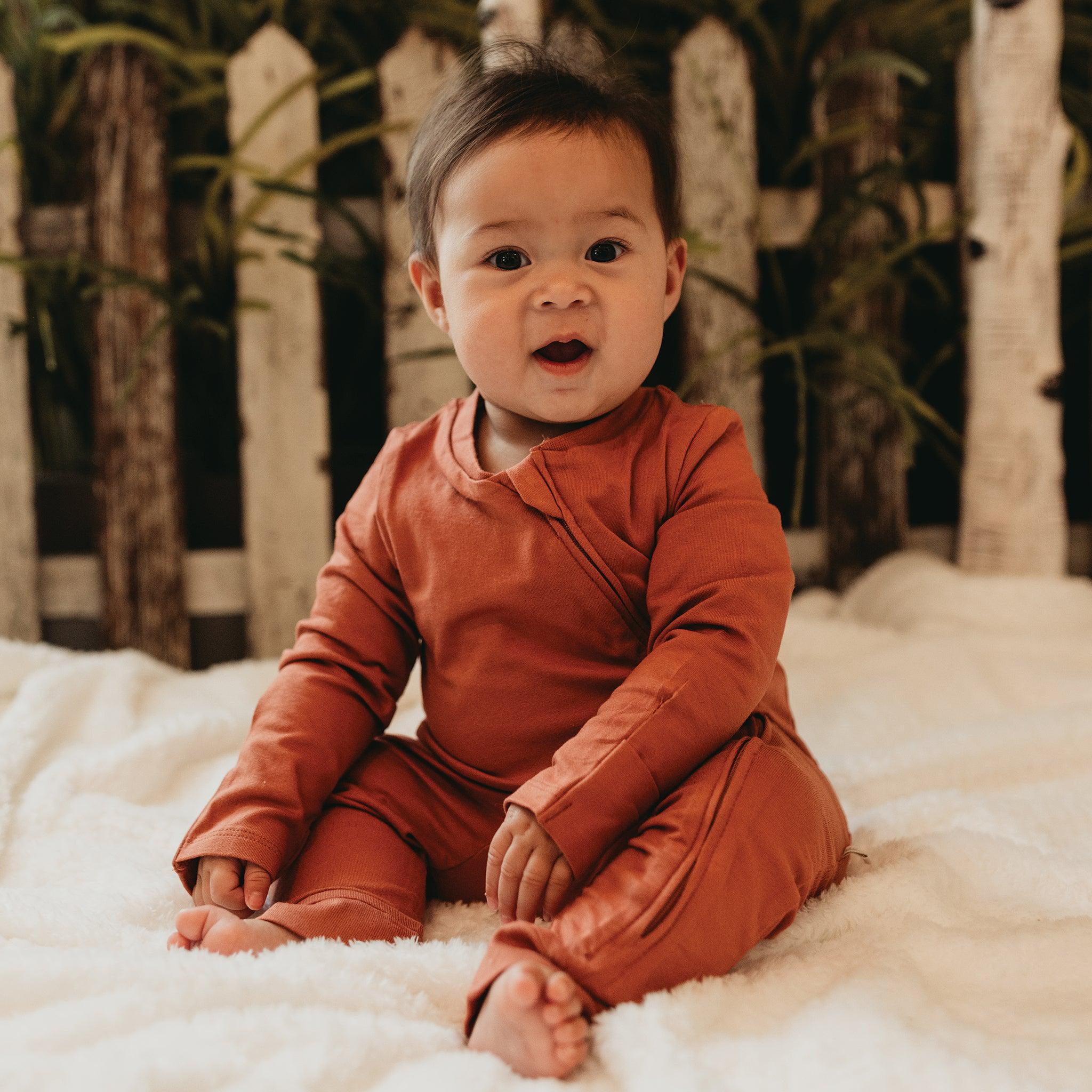 RETIRED - Organic Long Sleeve Zippered Bunsie - Paprika、mySite、g9winljtr