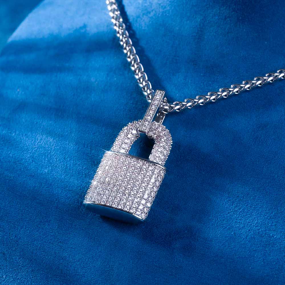 Moissanite Padlock Pendant 14K Gold、mySite、hinf8tx79