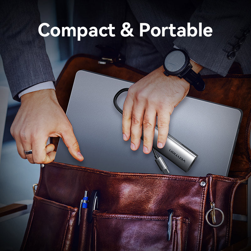 Vention USB-C to HDMI/USB 3.0*3/PD Docking Station 0.15M Gray Aluminum Alloy Type、mySite、fannypackpong