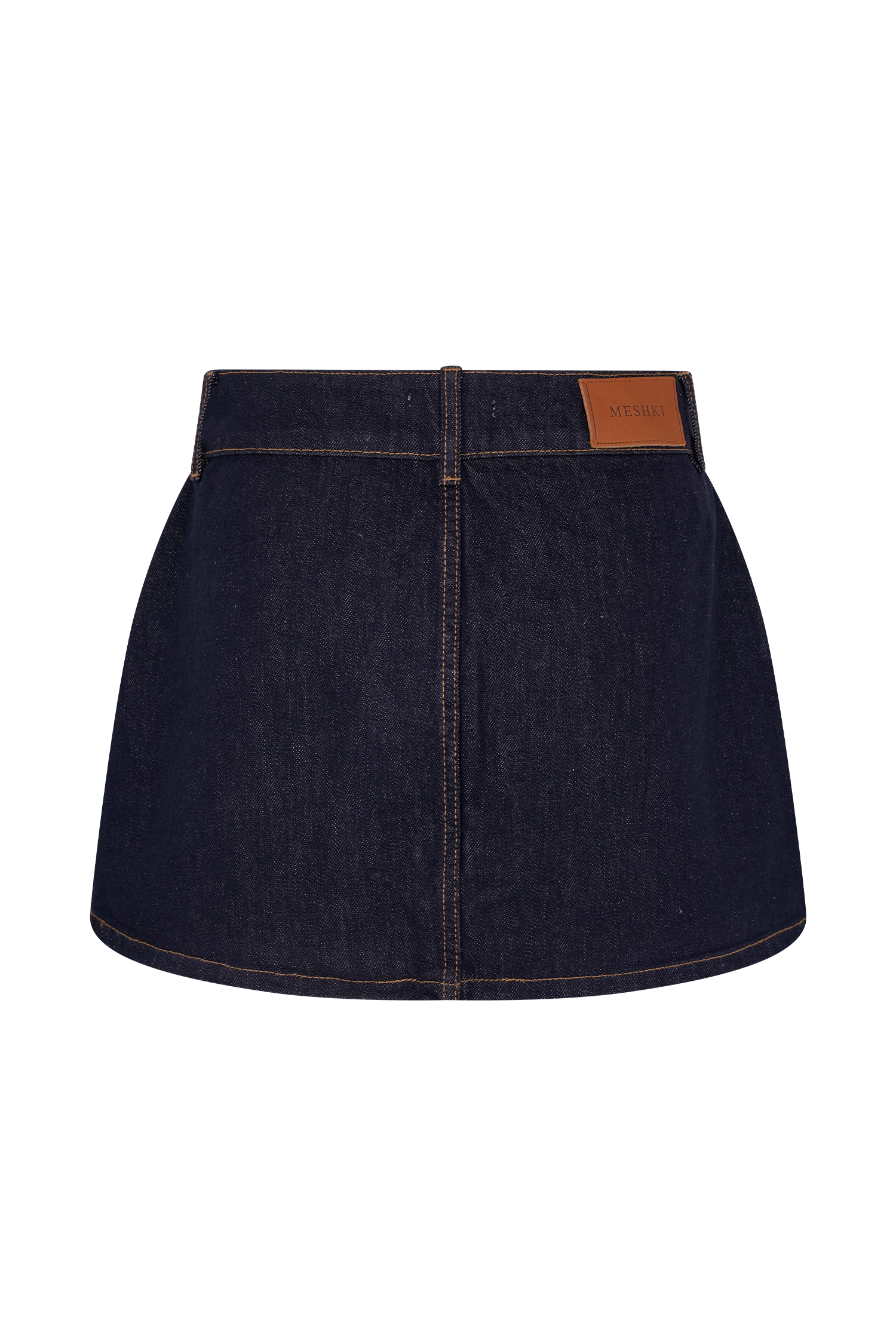 Julienne Denim Mini Skirt - Washed Indigo Blue、mySite、solidvoid
