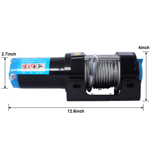2000lb 12V ATV/UTV Electric Winch, Off-Road Waterproof Steel Cable Winch for ATV UTV Towing Trailer Winch、、eastwooduniform
