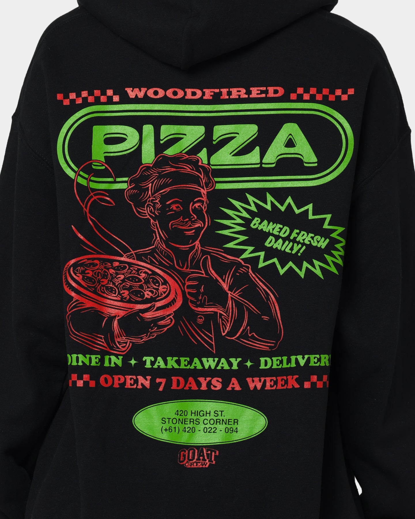 Goat Crew Pizza Shop Hoodie Black、mySite、zt4zffjzw