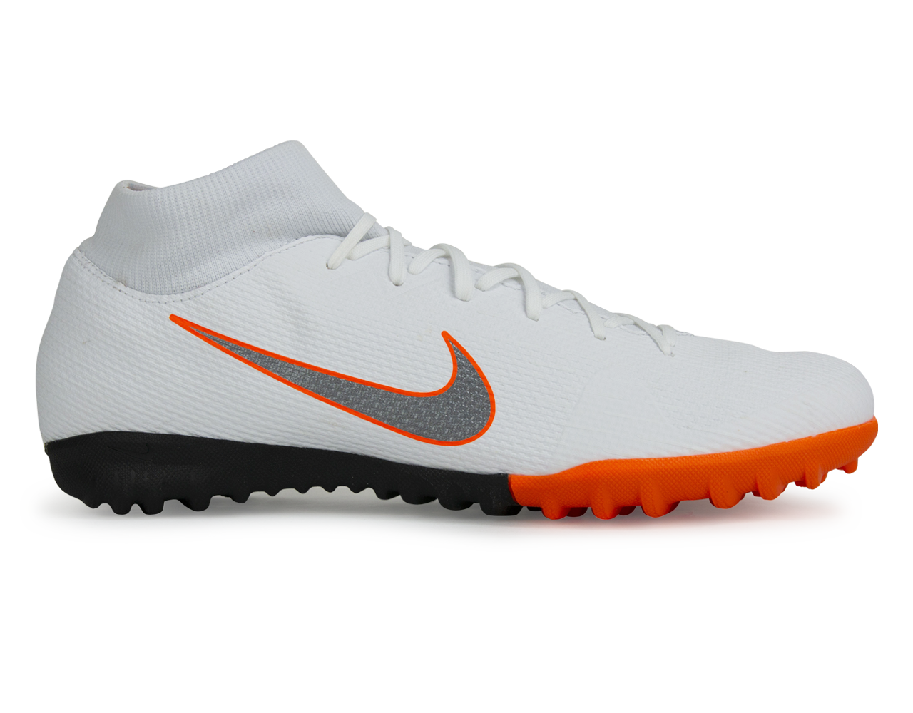 Nike Men's Mercurial SuperflyX 6 Academy Turf Soccer Shoes White/Metalic Cool Grey/Total Orange、mySite、noshort
