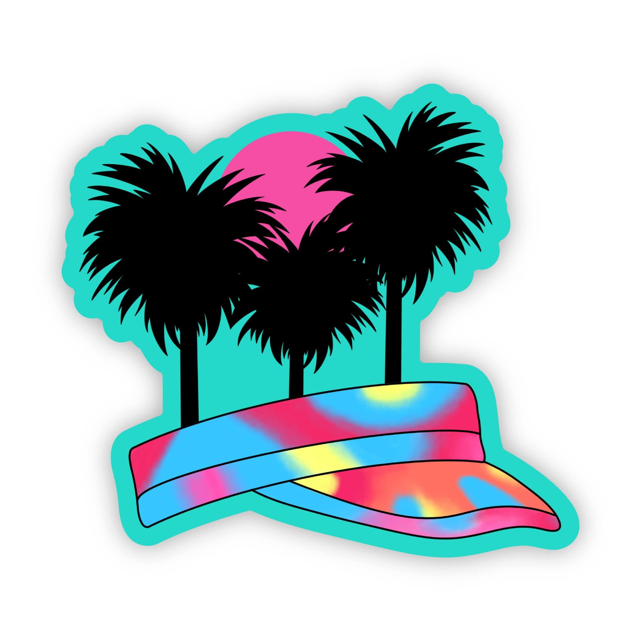  Neon visor pink and teal sticker、mySite、ghnorth